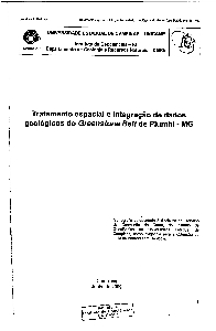 Tratamento espacial e integração de dados geologicos do Greenstone belt de Piumhi - MG