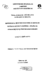 Mapeamento geológico da porção oeste do Batólito de Santa Quitéria – Região de Aracatiaçu (CE), Província Borborema
