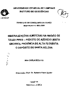 Mineralizações auriferas na região de Teles Pires - Peixoto de Azevedo (Mato Grosso), Provincia de Alta Floresta : o deposito de Santa Helena