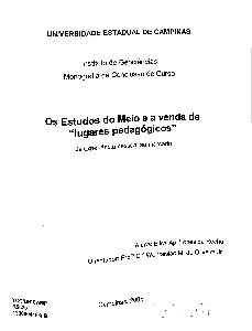 Os estudos do meio e a venda de "lugares pedagógicos" : da experiência pessoal ao mercado