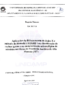 Aplicações da difratometria de raios x e método de Rietveld (RQXRD) na classificação de rochas ígneas e na caracterização mineralógica de minérios auríferos da província aurífera de Alta Floresta (MT)